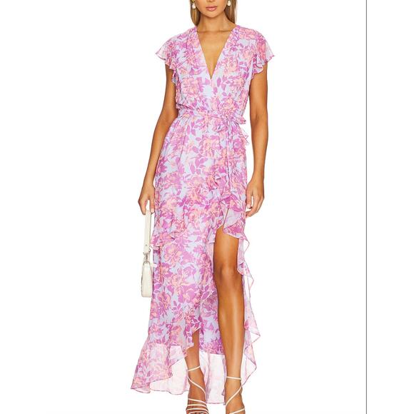 $299 Amanda Uprichard Johanna Maxi Dress Women in MidSummer SZ S New - Picture 1 of 6